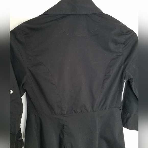 Converse One Star Black Wrap Dress 3/4 roll sleeve tab Tie Size XS - Picture 6 of 11